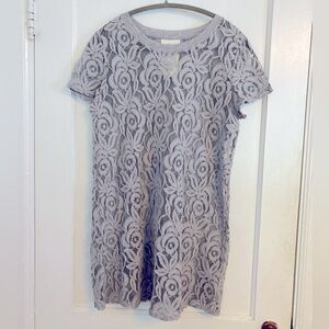 Floral Lace Mini Dress, Size Large, Grey, Whimsigoth, Fairycore, Classic